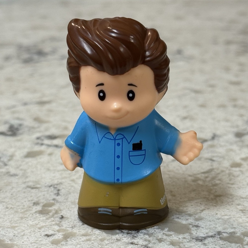 Fisher Price Little People Dad Father Blue Shirt Brown Hair Guy 2015 2017